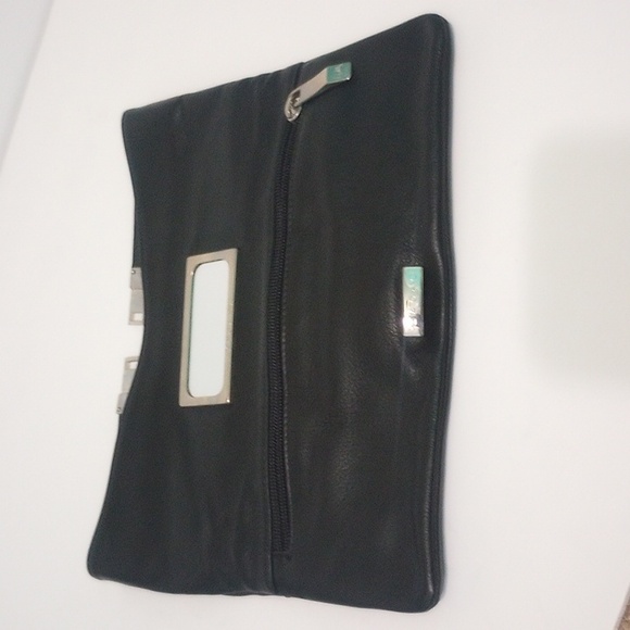 RENATO ANGI Venezia Made in Italy Black Leather Clutch / Crossbody/ Shoulder Bag - Picture 6 of 11